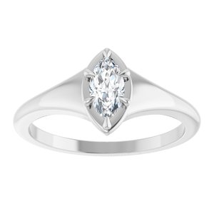 Continuum Sterling Silver 7x3.5 mm Marquise Ring Mounting – image 5