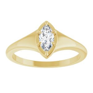 18K Yellow Gold 7x3.5 mm Marquise Ring Mounting – image 5