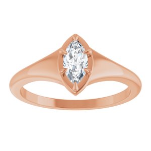 14K Rose Gold 7x3.5 mm Marquise Ring Mounting – image 5