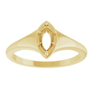 14K Yellow Gold 7x3.5 mm Marquise Ring Mounting – image 6
