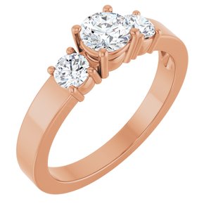 10K Rose Gold 4.8 mm Round Ring Mounting