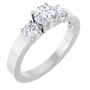 Sterling Silver 4.8 mm Round Ring Mounting