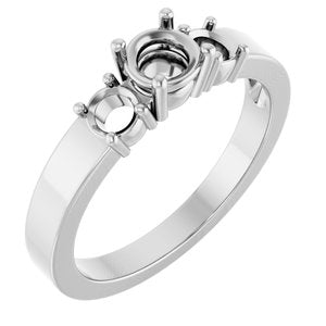 18K White Gold 4.8 mm Round Ring Mounting – image 2