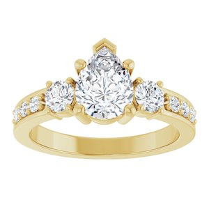10K Yellow Gold 8x6 mm Pear Ring Mounting – image 5