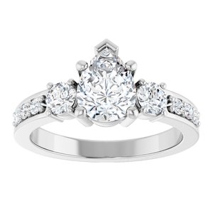 14K X1 White Gold 8x6 mm Pear Ring Mounting – image 5