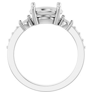 14K X1 White Gold 10x8 mm Oval Ring Mounting – image 4