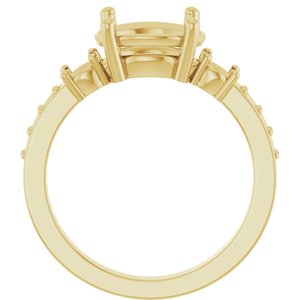 10K Yellow Gold 10x8 mm Oval Ring Mounting – image 4