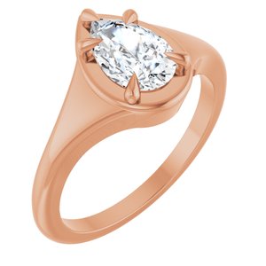 10K Rose Gold 8.5x5.5 mm Pear Ring Mounting