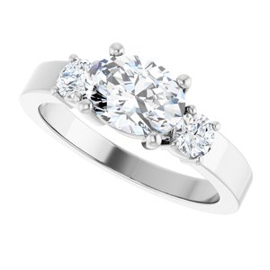 14K White Gold 8x6 mm Oval Ring Mounting – image 8