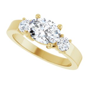 14K Yellow Gold 8x6 mm Oval Ring Mounting – image 8