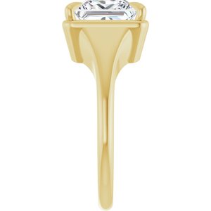10K Yellow Gold 8x8 mm Square Ring Mounting – image 7