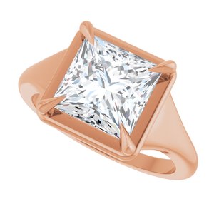 14K Rose Gold 8x8 mm Square Ring Mounting – image 8