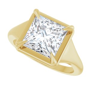 10K Yellow Gold 8x8 mm Square Ring Mounting – image 8