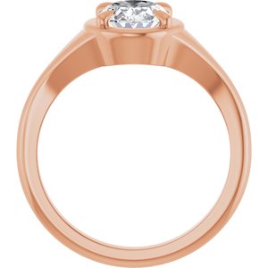 10K Rose Gold 8.5x6.5 mm Oval Ring Mounting – image 3