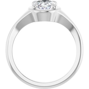 18K White Gold 8.5x6.5 mm Oval Ring Mounting – image 3
