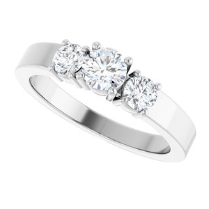 10K White Gold 4.4 mm Round Ring Mounting – image 8