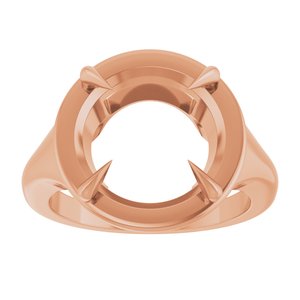 10K Rose Gold 12 mm Round Ring Mounting – image 6