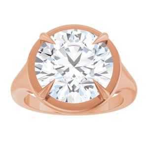 14K Rose Gold 12 mm Round Ring Mounting – image 5
