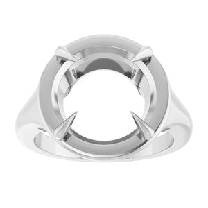 18K White Gold 12 mm Round Ring Mounting – image 6