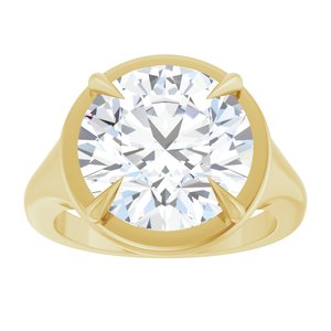 10K Yellow Gold 12 mm Round Ring Mounting – image 5