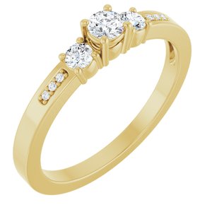 14K Yellow Gold 3.2 mm Round Ring Mounting