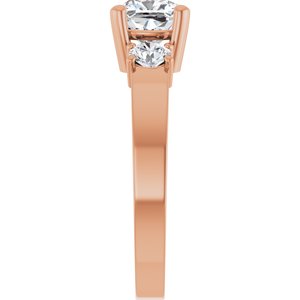18K Rose Gold 6x6 mm Cushion Ring Mounting – image 7