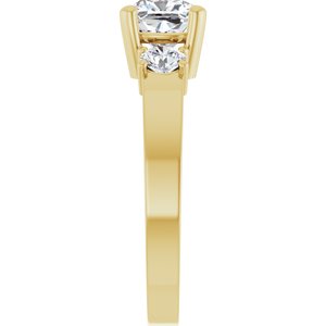 10K Yellow Gold 6x6 mm Cushion Ring Mounting – image 7