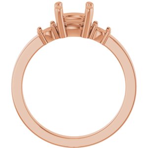 18K Rose Gold 6x6 mm Cushion Ring Mounting – image 4