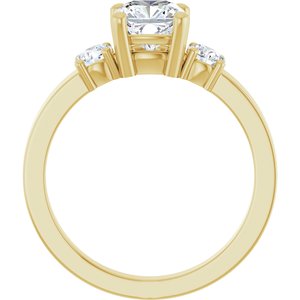 18K Yellow Gold 6x6 mm Cushion Ring Mounting – image 3