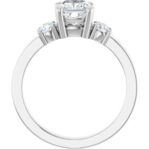 18K White Gold 6x6 mm Cushion Ring Mounting – image 3