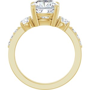 10K Yellow Gold 8x8 mm Cushion Ring Mounting – image 3