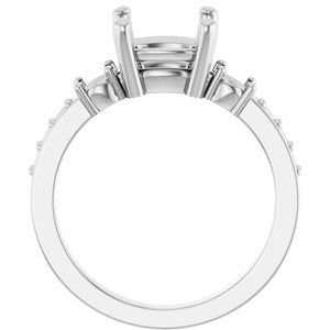 Continuum Sterling Silver 8x8 mm Cushion Ring Mounting – image 4