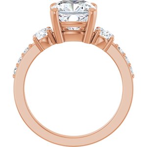 18K Rose Gold 8x8 mm Cushion Ring Mounting – image 3