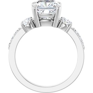 Sterling Silver 8x8 mm Cushion Ring Mounting – image 3