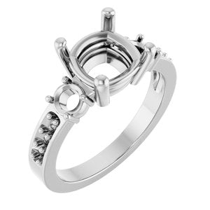 Continuum Sterling Silver 8x8 mm Cushion Ring Mounting – image 2