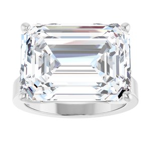 14K X1 White Gold 16x12 mm Emerald Ring Mounting – image 5