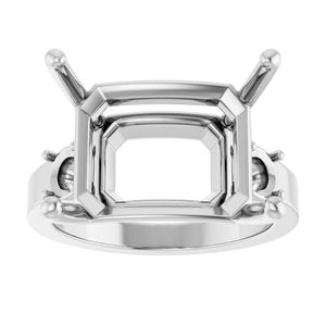 Platinum 16x12 mm Emerald Ring Mounting – image 6