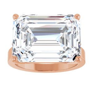 14K Rose Gold 16x12 mm Emerald Ring Mounting – image 5