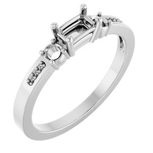 Sterling Silver 5x3 mm Emerald Ring Mounting – image 2
