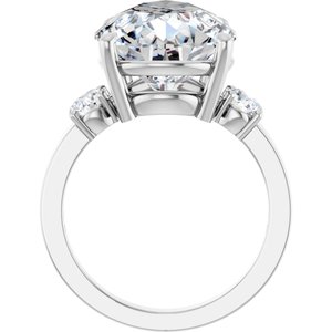 10K White Gold 16x12 mm Pear Ring Mounting – image 3
