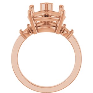 18K Rose Gold 16x12 mm Pear Ring Mounting – image 4