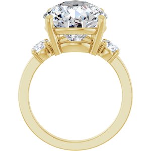 18K Yellow Gold 16x12 mm Pear Ring Mounting – image 3