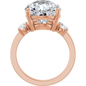 18K Rose Gold 16x12 mm Pear Ring Mounting – image 3