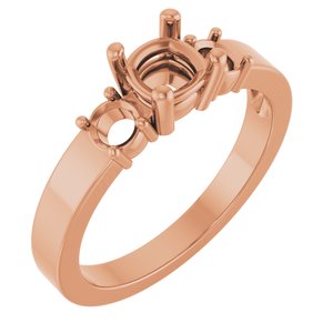 10K Rose Gold 5x5 mm Cushion Ring Mounting – image 2