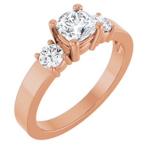 14K Rose Gold 5x5 mm Cushion Ring Mounting