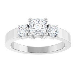 Continuum Sterling Silver 5x5 mm Cushion Ring Mounting – image 5