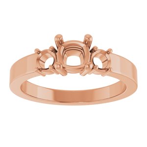 10K Rose Gold 5x5 mm Cushion Ring Mounting – image 6