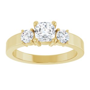 10K Yellow Gold 5x5 mm Cushion Ring Mounting – image 5