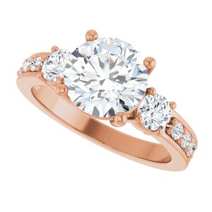 10K Rose Gold 8.2 mm Round Ring Mounting – image 8