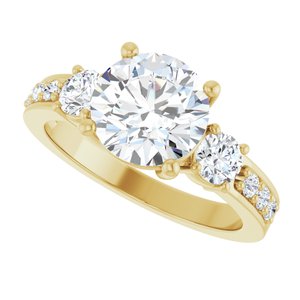 18K Yellow Gold 8.2 mm Round Ring Mounting – image 8